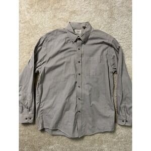 LL Bean Bean Men Shirt Green White Large Casual